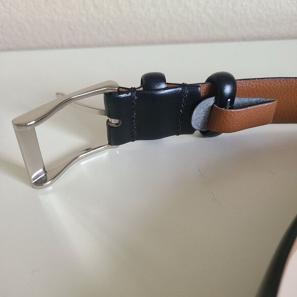 joseph abboud full grain italian leather black belt 42" - Picture 4 of 8